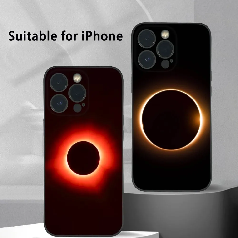 Cool sun eclipse Luxury Phone Case For iPhone 16 15 14 13 12 11 Pro Max Plus Mini Frosted Soft Shell Funda