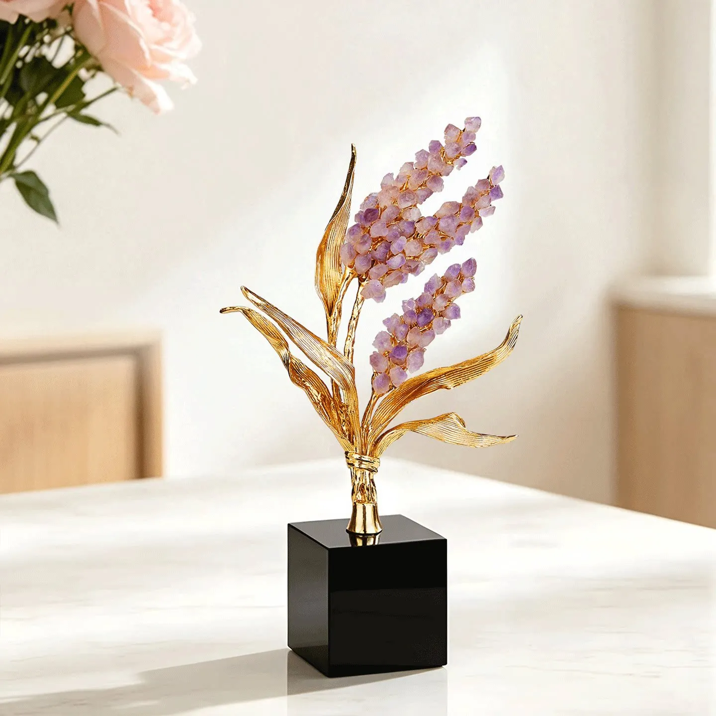 DSA Sui Sui Ping An Crystal Ornament Light Luxury High-end Entrance Wine Cabinet Desktop Lucky Decoration Housewarming Opening