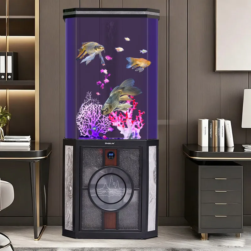 2026 new customer acrylic hall water-free fish tank tube-free bottom filter against the wall fish tank lazy water-free