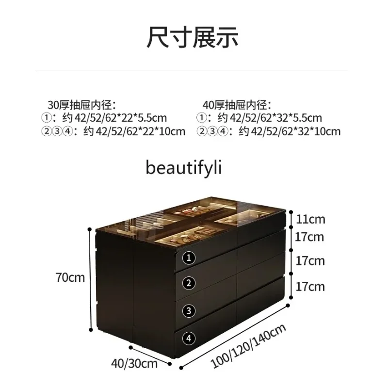 ssK178 ss25 جديد مرحاض الجزيرة الوسطى خزانة خشب متين دلو خزانة درج غرفة نوم رئيسية تخزين خزانة عرض المجوهرات