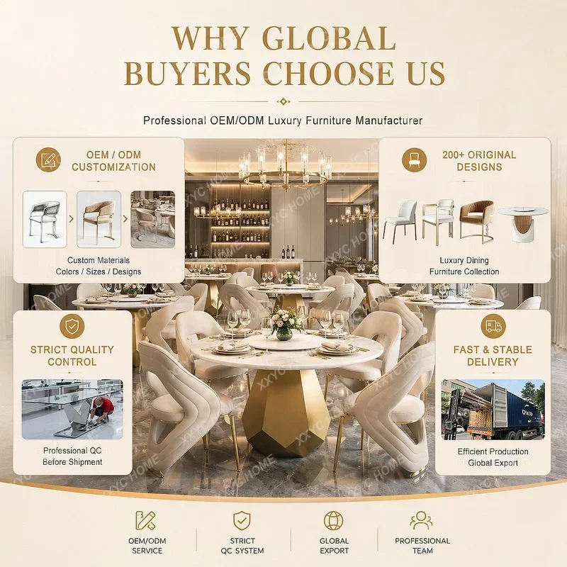 XXLuxury Oval Marble Dining Table for Villa Sample Room Gold Stainless Steel Base Home Furniture