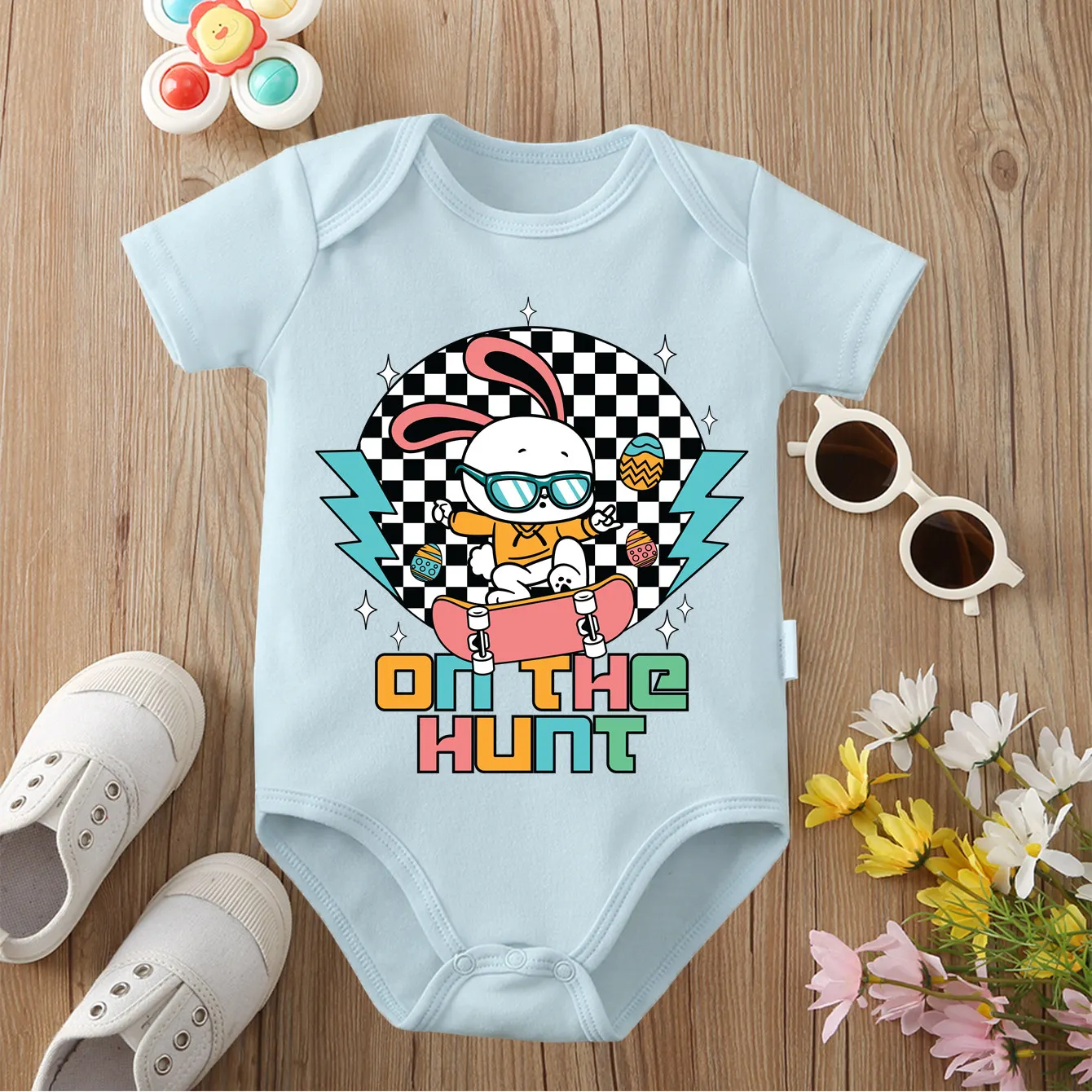 

100% Cotton Skateboarding Kid Cute Print Bodysuit Comfortable Onesie Cloths for Baby Jumpsuit for 0 To 12 Months Newborn