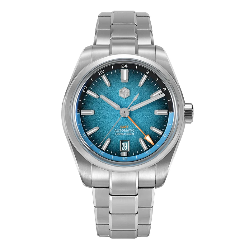 

San Martin Men Automatic Watch 39mm Enamel JianZhan GMT Mechanical Wristwatch Gada 200m Waterproof Luminous Sapphire Miyota 9075