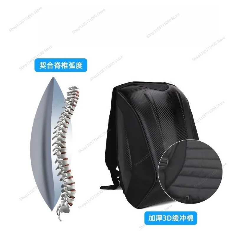 For Motorcycle Riding Backpack, Shoulder Helmet, Hard Shell Bag, Waterproof and Reflective.