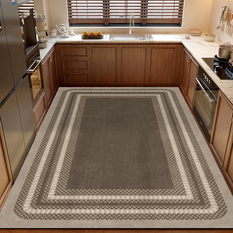 Carpet for Kitchen Floor Mat PVC Waterproof Leather Rug Geometric Pattern Carpets Oil-proof Anti-slip Foot Mats Home Decor Rugs