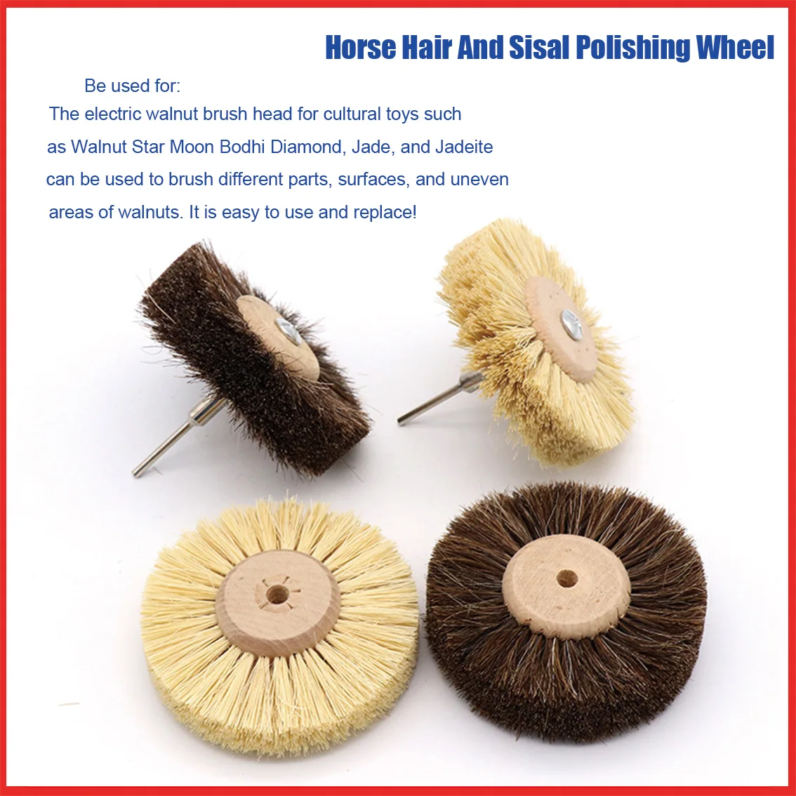 1Pcs Abrasive Sisal Filament or Horse Hair Brush Polishing Grinding Buffing Wheel Woodworking Electric Stationery Brush Head