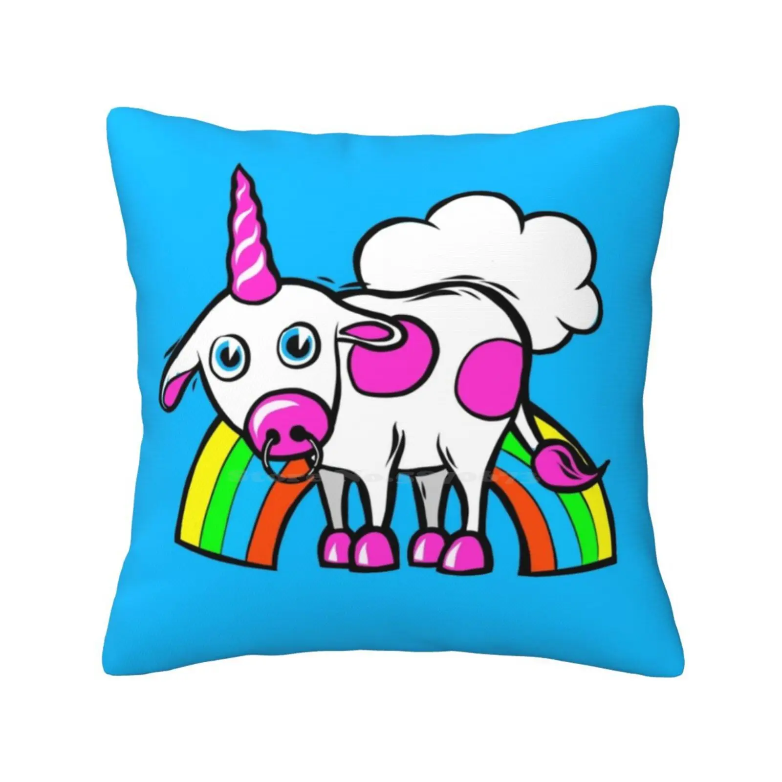 Unicow Funny Cute Decor Square Pillowcase Moo Cow Unicorn Kids Funny Silly