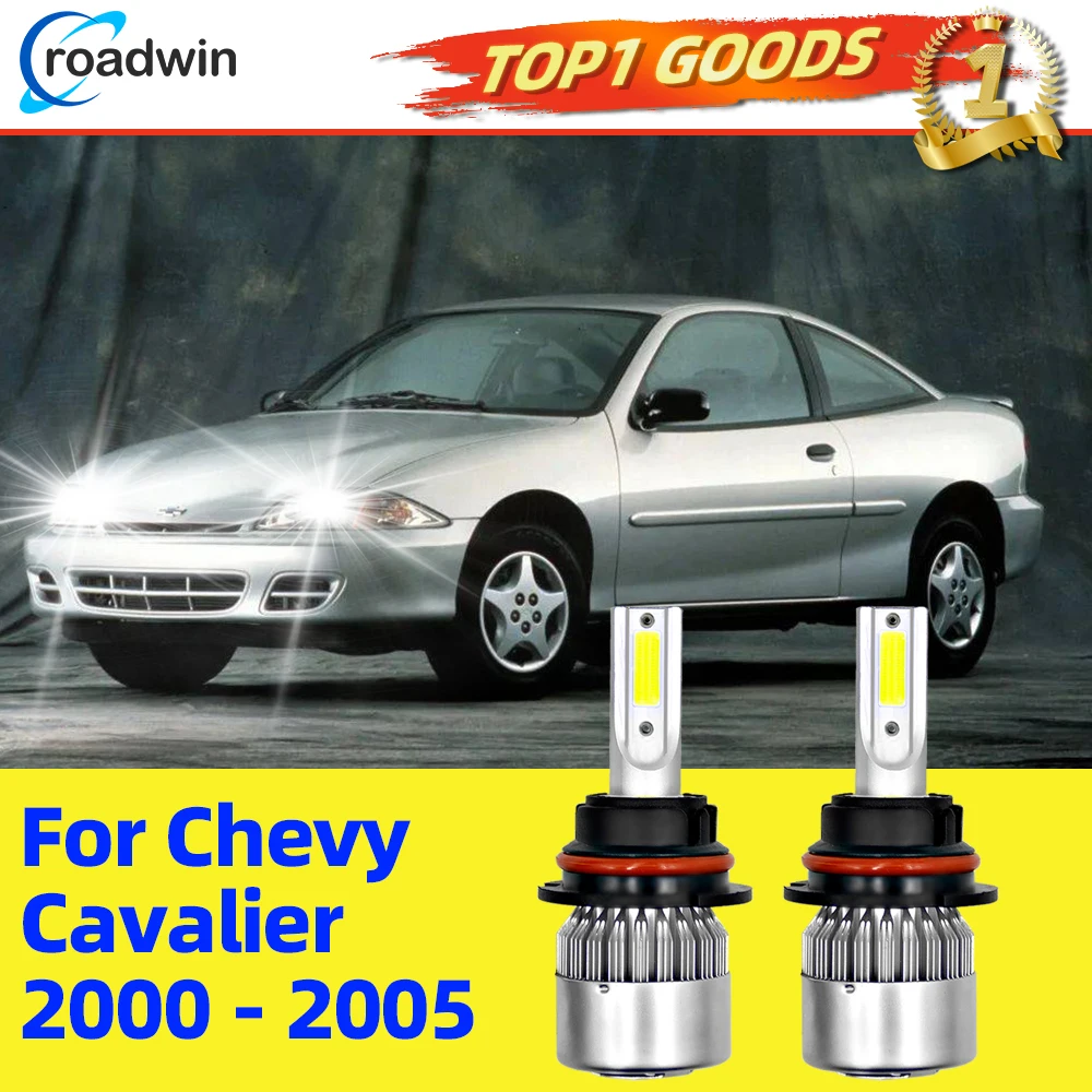 

2PCS LED Headlight 9007 High Low Beam All In One For Chevy Cavalier 2000 - 2005 6000K White IP68 Plug&Play Car Bulbs