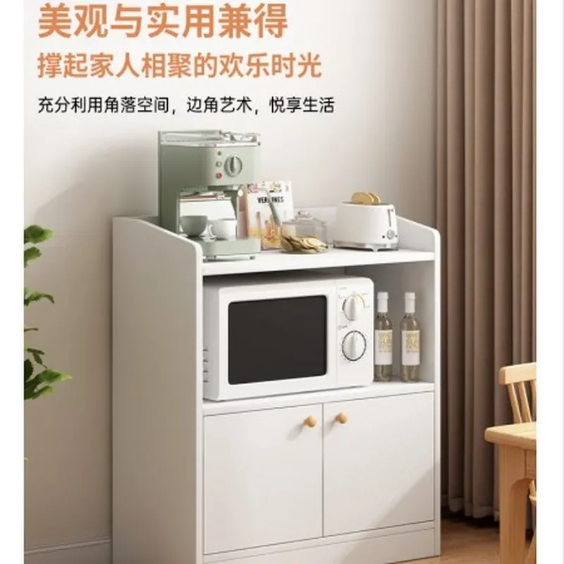 Modern Wooden Tea Cabinet for Dining Room Small Vertical Storage Sideboard with Shelves Corner Wall Mounted Kitchen Cabinet