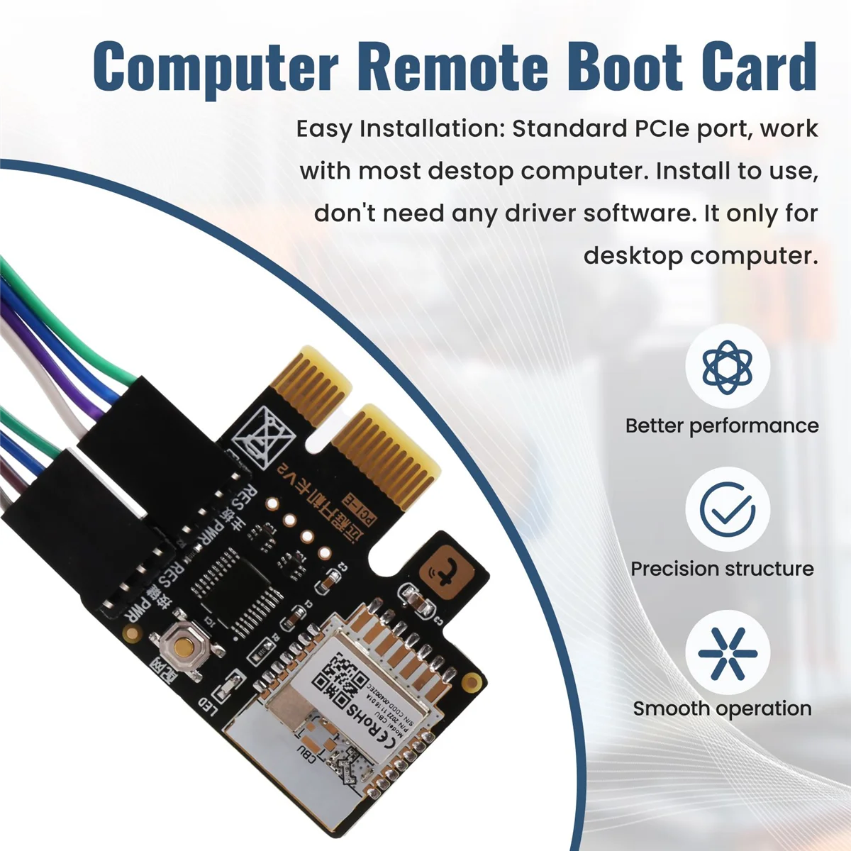 New Tuya Wifi Computer Power Reset Switch PCIe Card for PC Destop Computer,APP Remote Control,Support Google Home,MINI Card