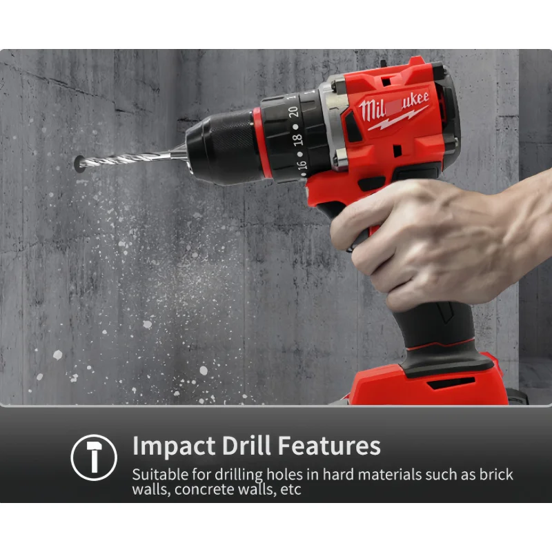 Taladro multifuncional inalámbrico 3 en 1, taladro de impacto portátil compacto de alta velocidad, potencia ligera profesional de 18v