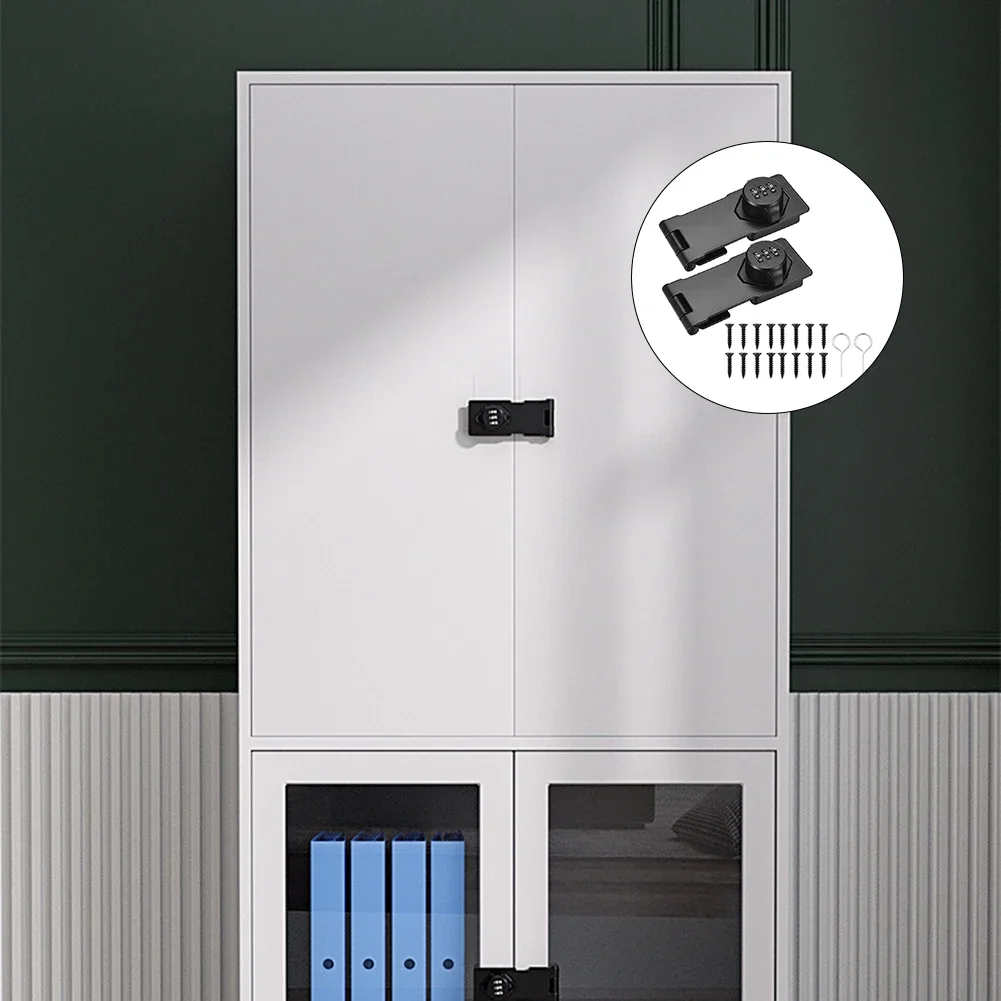 

Combination Hasp Lock Suitable for Doors Cabinets and Windows Zinc Alloy Rust Resistant with Two Locks and Screws