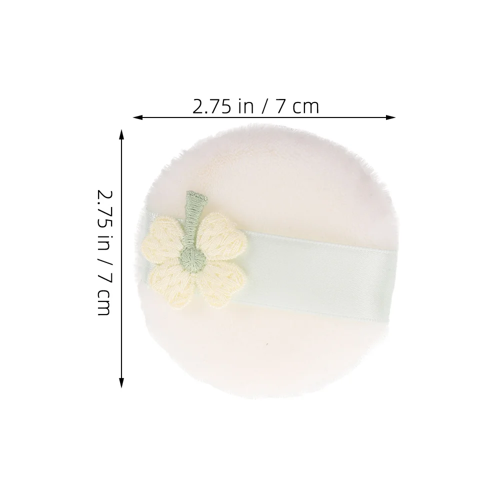 3 uds polvo suave maquillaje cara Puff lavable reutilizable para aplicación de base en polvo suelto diseño bordado compacto Puff Pads