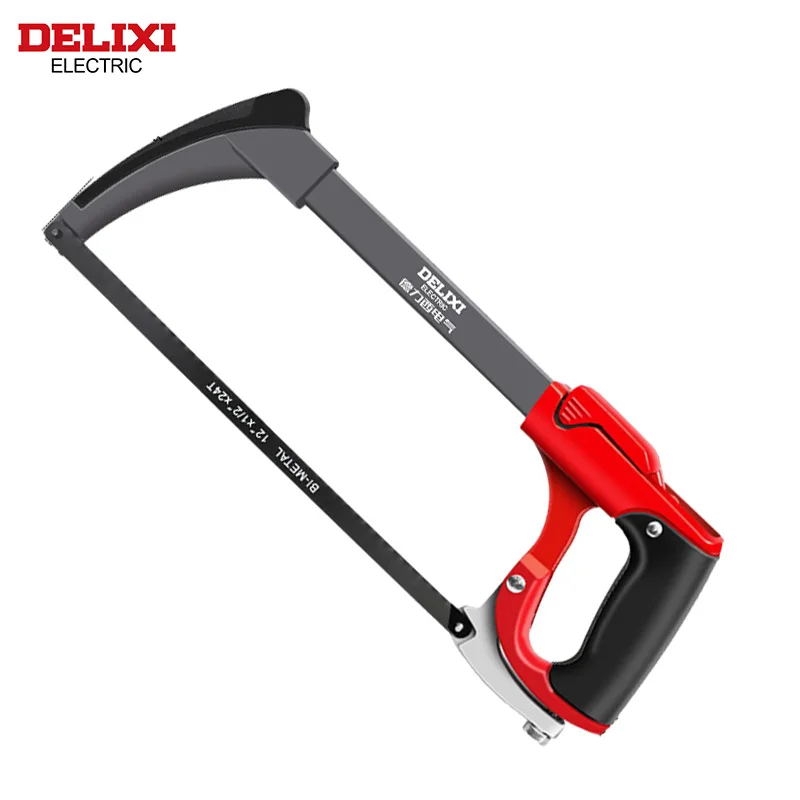 DELIXI ELECTRIC Hacksaw Frame,Two Sawing Angles (45°/90°) Metal Saw, WoodSaw,Hacksaw for Metal/Wood/Tree/PVC/Meat Sharp Cuttin