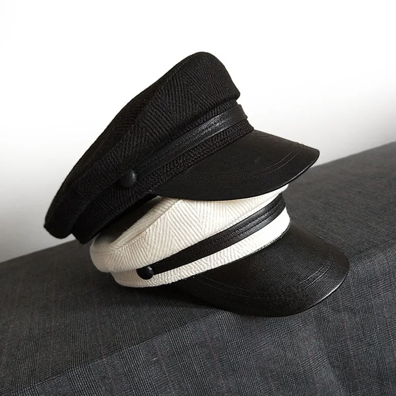 

Женская осенне-зимняя матросская кепка - модная роскошная шляпа с короткими полями в стиле ретро, повседневная берет с плоским верхом, шляпа художника