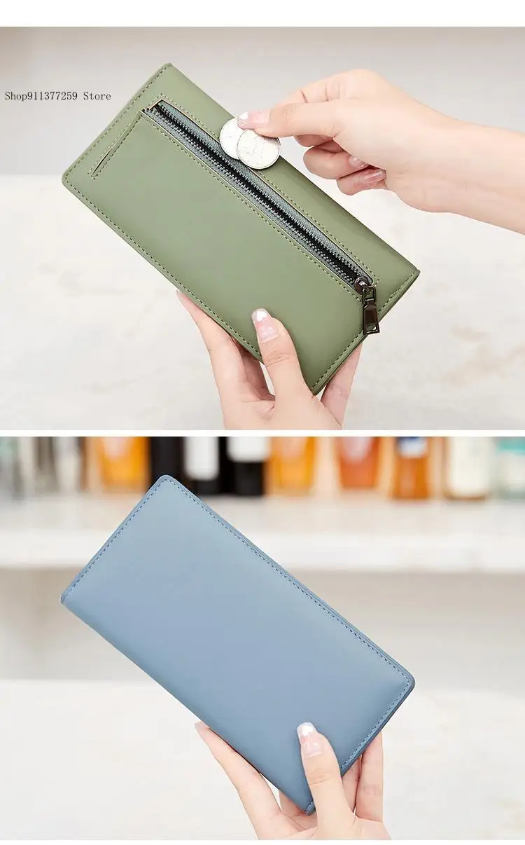 Fashionable and Leisure Versatile Anti-Theft Brush Women's Wallet Thin Zipper Temperament Long Wallet