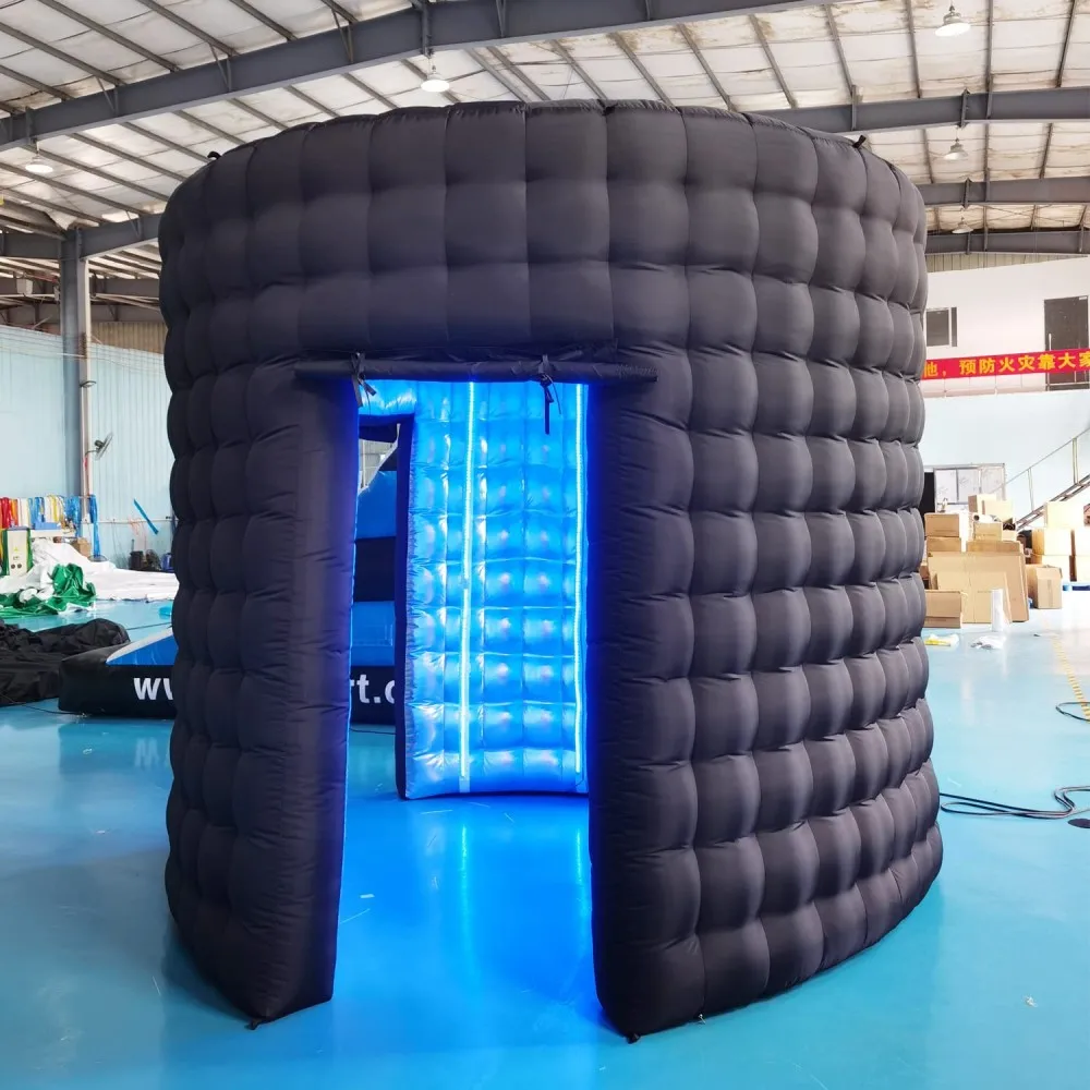 SAYOK Round Inflatable Photo Booth Companies Backdrop Inflatable Photo Booth Enclosure for Event Advertising Wedding Party Show