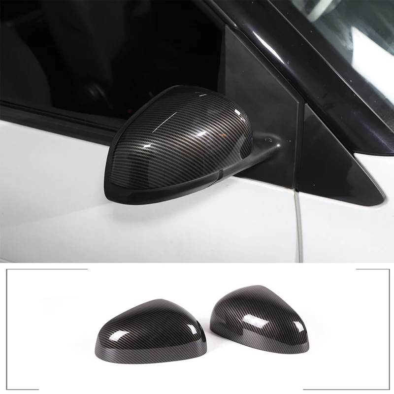 

For Mercedes Benz Smart fortwo 2016-2021 Automotive Exterior Rearview Mirror Cover ABS Carbon Fiber/Black Car Modification Parts