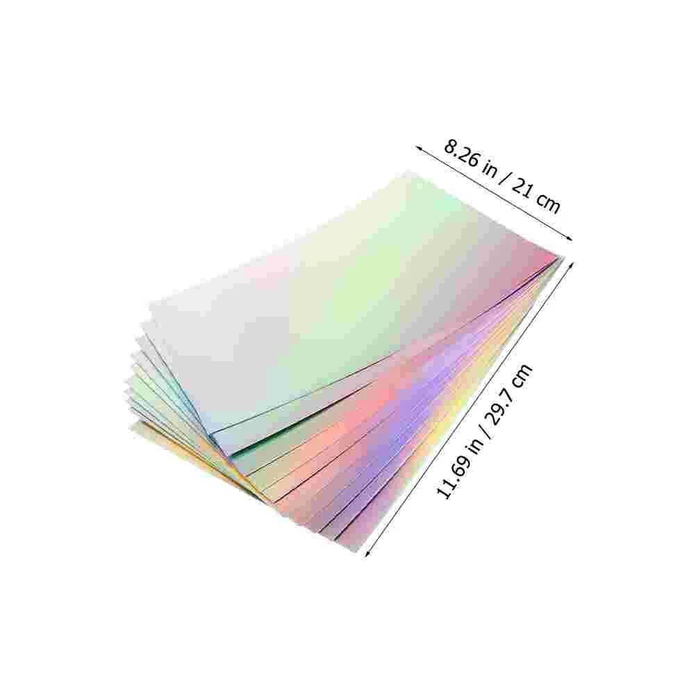 10 Sheets Business Card Printer Sheets/pack Crafts Paper Scrapbook Kraft DIY Cardstock Holographic Painting Child