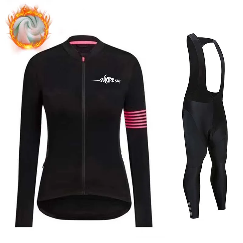 Thermisches Fahrrad-Kleidungs set für Frauen, Langarm-Jersey-Anzug, Outdoor-Fahrrad-MTB-Kleidung, Winter und Herbst, 2023