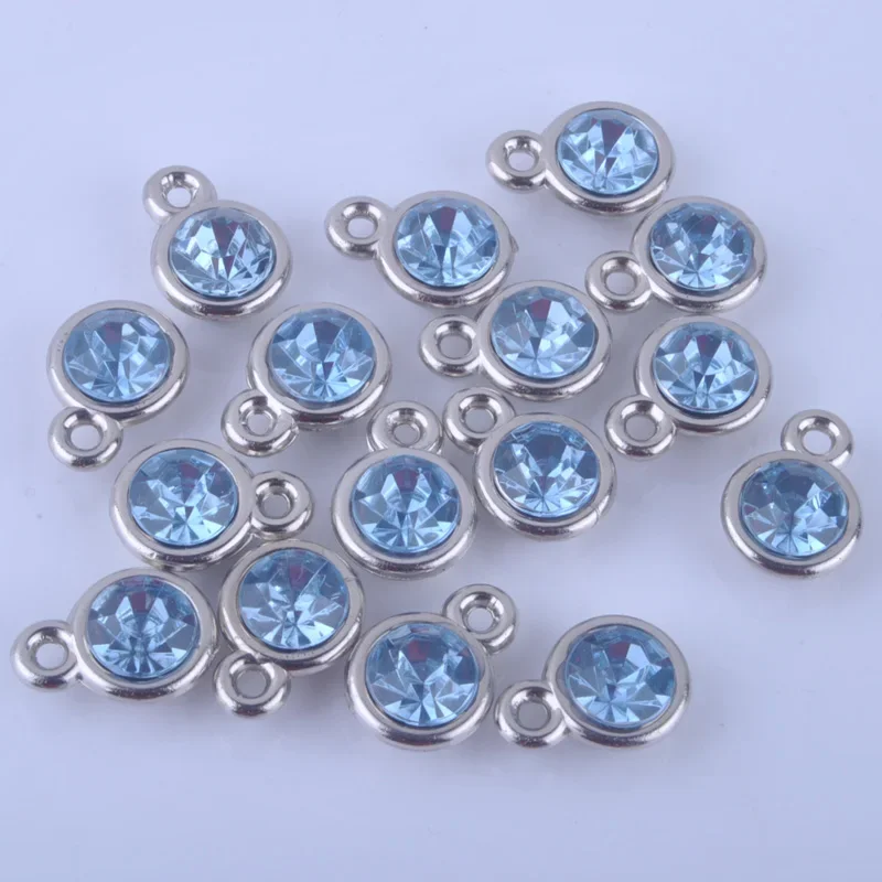 12pcs/lot Mixed Birthstone Charms 11mm Acrylic for Diy Fashion Necklace and Bracelet Charms for Jewelry Making A002