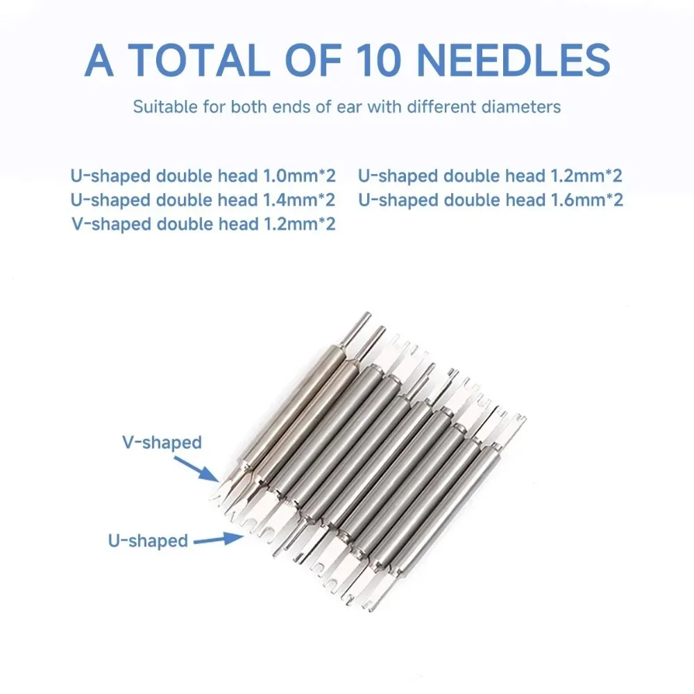 Watch Spring Bar Plier Tool Set with Durable 10 Tips Pins Spring Bar Tweezer Tool for Watch Wrist Bands Strap Removal Repair image 5