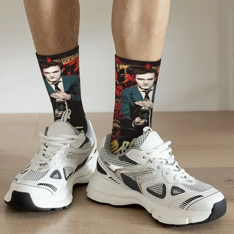 Calcetines Crazy Crew para hombre y mujer, medias de vestir con estampado 3D de película Quentin Tarantino, Hip Hop, Kawaii