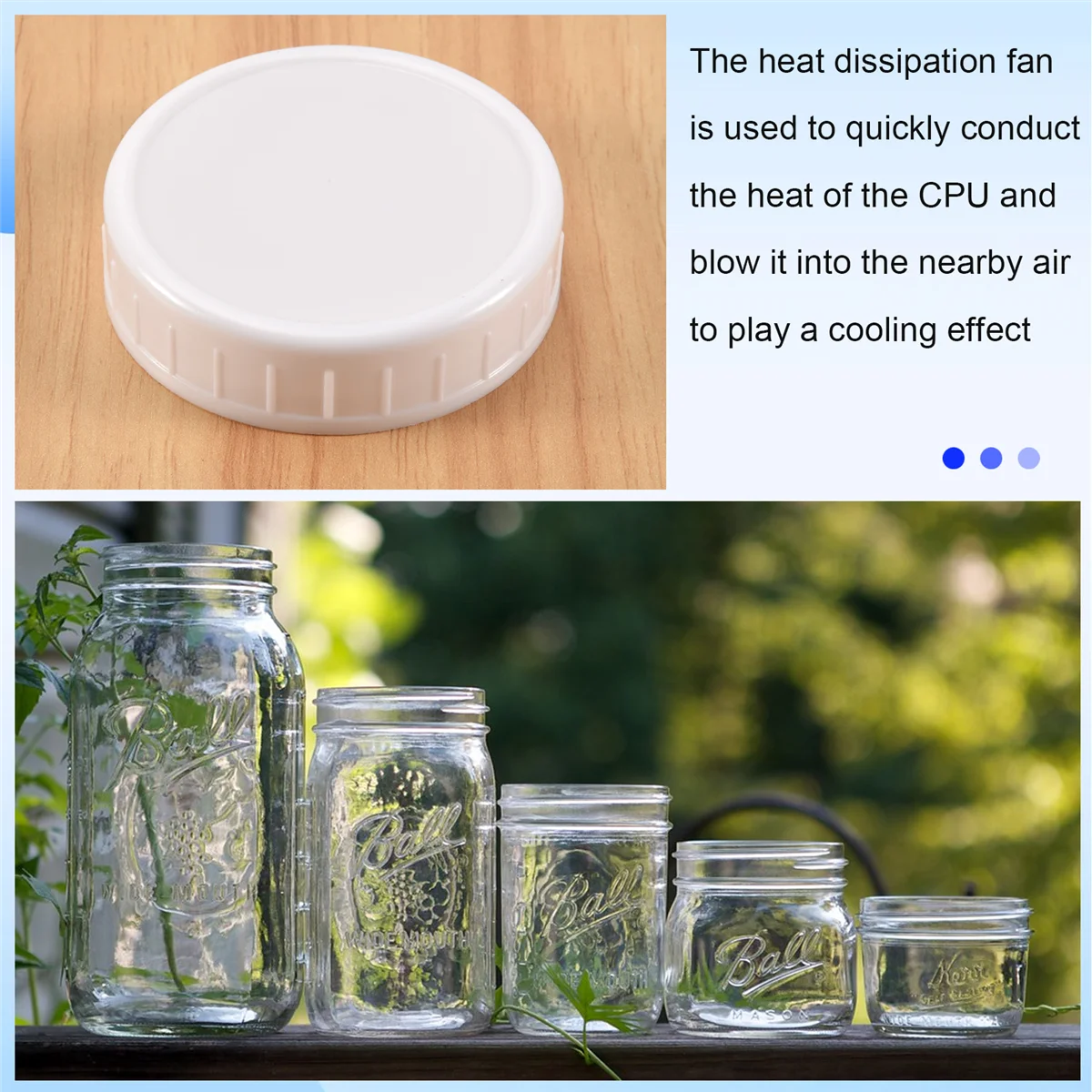 Regular Mouth Lids for Mason Jar Lids Plastic Storage Caps for Mason Canning Jars and More, Standard, Dia 70mm