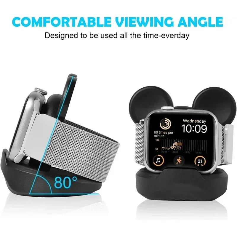 2026 حامل شاحن سيليكون لساعة أبل Serie9 8 7 6 5 4 SE Ultra Applewatch Iwatch Station Dock شحن حامل سطح المكتب