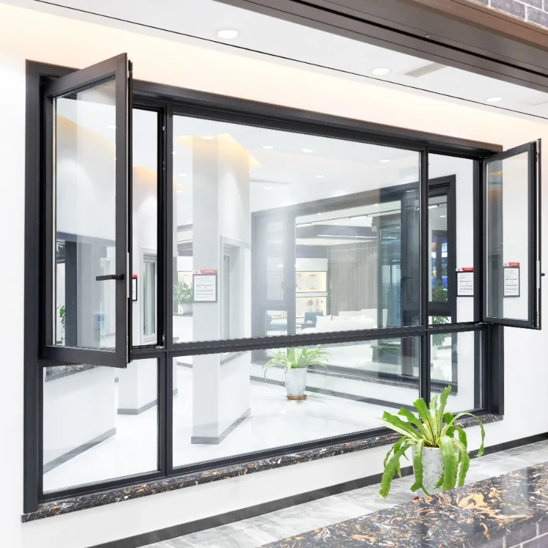 

Double glazing wood aluminum doors and windows with screens