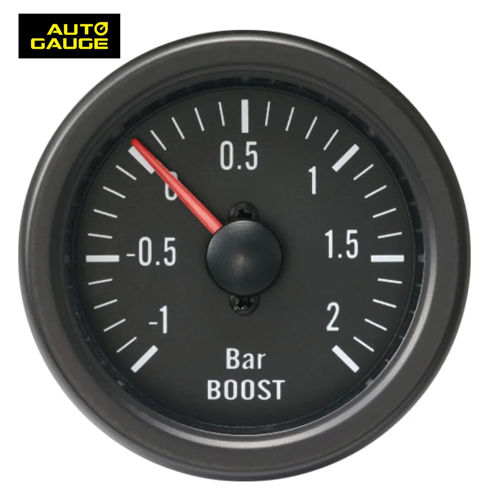 52mm Clear Lens Black Aluminum Boost Gauge