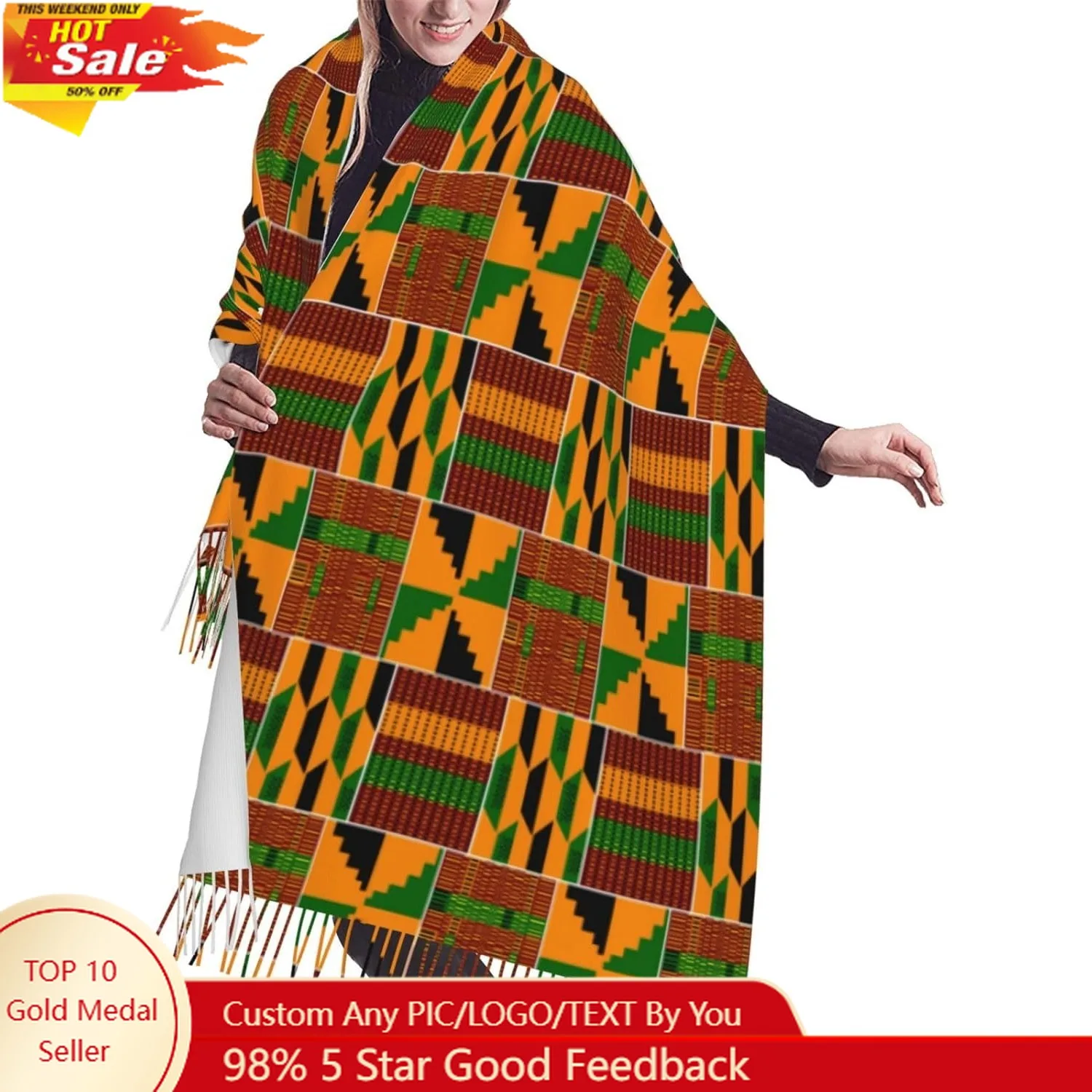 Desert Sunset Cactus Scarf Long Shawl Wraps Soft Blanket Scarves Fringe Scarf for Women Men Fall Winter