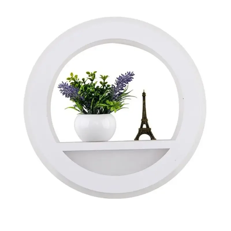 

28cm Round Modern Wall Sconce 30W, LED Wall Lamp White+ Warm Light, Acrylic Wall Lights With Potted Plants, Tower Ornament