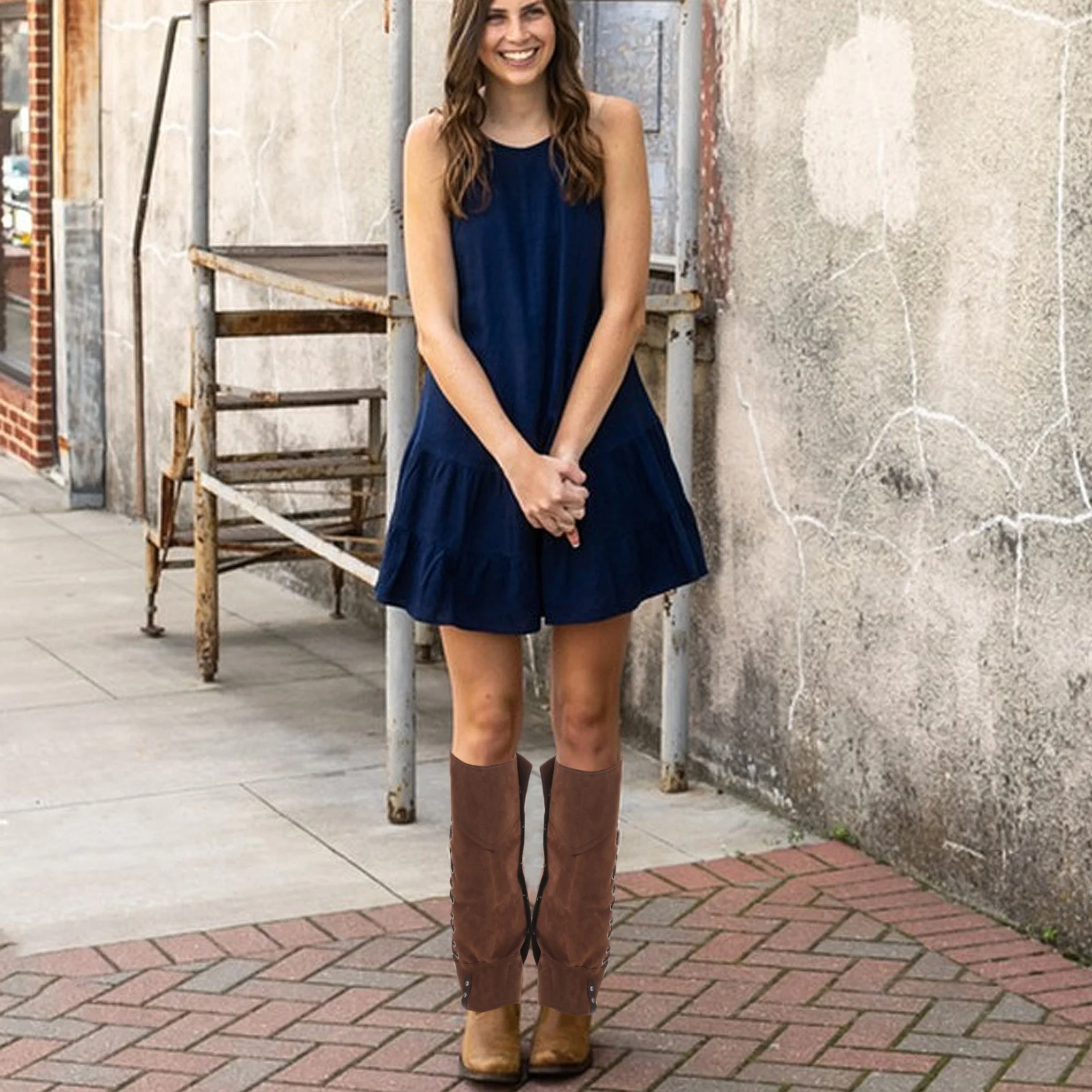 1Pair Brown Steampunk Boot Covers Men Medieval Renaissance Costume Shoe Gaiters for Cosplay Historical Reenactments Halloween