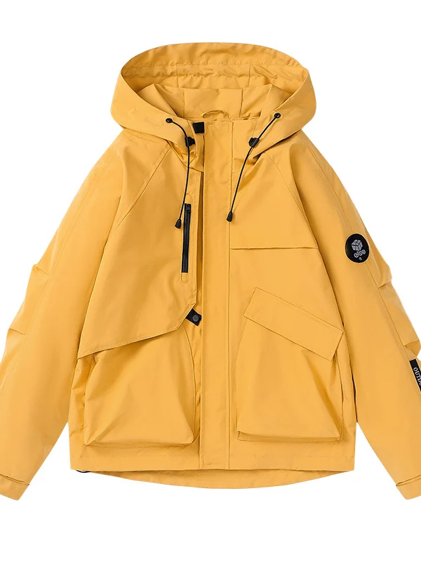 

ex Outdoor Windbreaker Sport Windproof Jaet Polyester Nylon Cosite Fiber Long Sve Hooded Zipper Closure Coat
