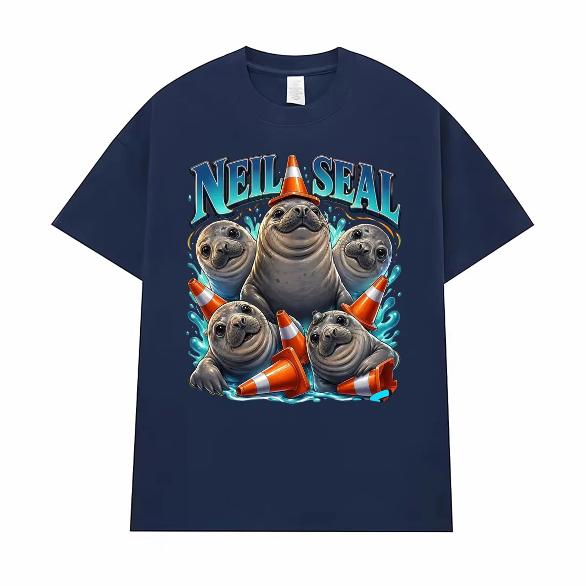 Neil The Seal Become Ungovernable Funny Elephant Seal Meme Tee Shirt Men Women Fashion Kawaii Cute 100% Cotton Oversized T-shirt