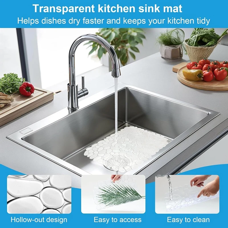 4 Pack Sink Protector Mat,Sink Protector Non-Slip Sinks Drainer Mat Cut to Size Draining Board Mats Pad Retail