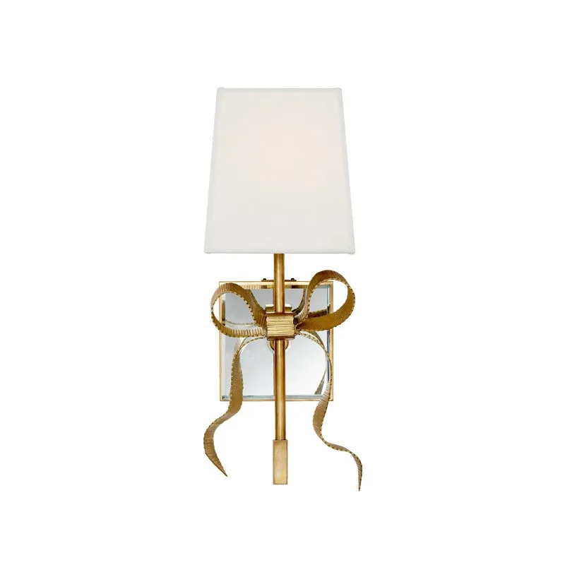 Light French bow wall lamp, new all-copper light luxury high-end retro living room bedroom bedside wall lamp