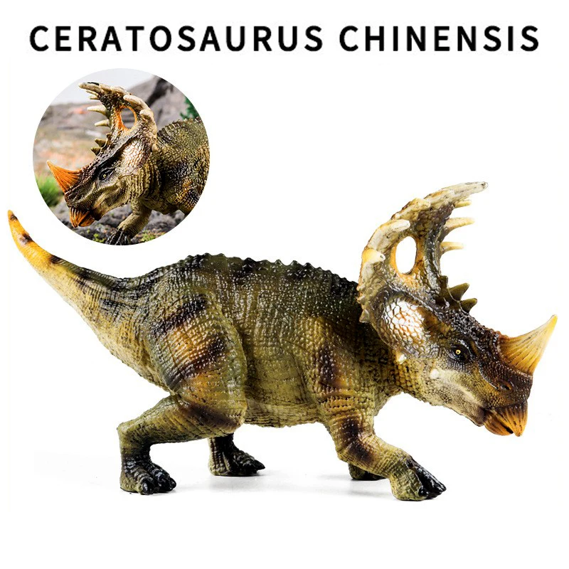 Sinoceratops Dinosaur Toy,  Cool Plastic Dinosaur Animal Figures, Birthday Cake Toppers, Party Favors, for Kids 3-12 Years Old