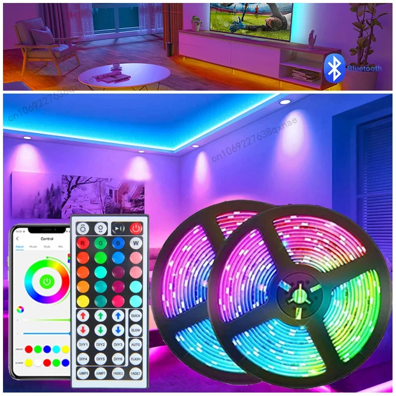 

LED Strip Lights for Bedroom LED 1-5m 10m 15m 20m 30m Color 5050 RGB Led Tape Room Decoration TV Backlight Bluetooth Neon Lights