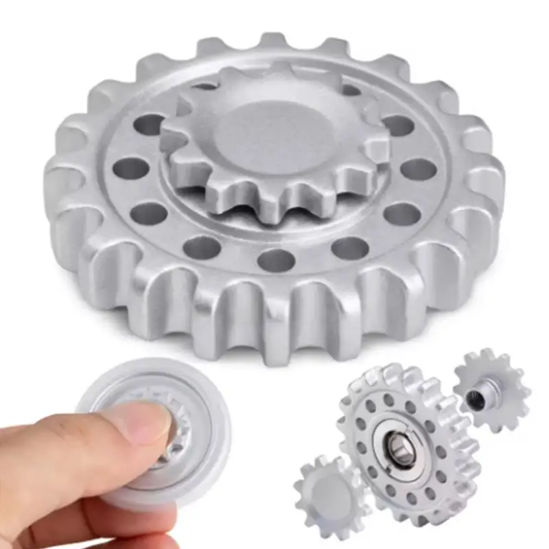 Metal Gear Fidget Spinner for Adults Stress Relief Toys Autism ADHD Anxiety Cool Gadgets Unique Gifts Teenager Boys