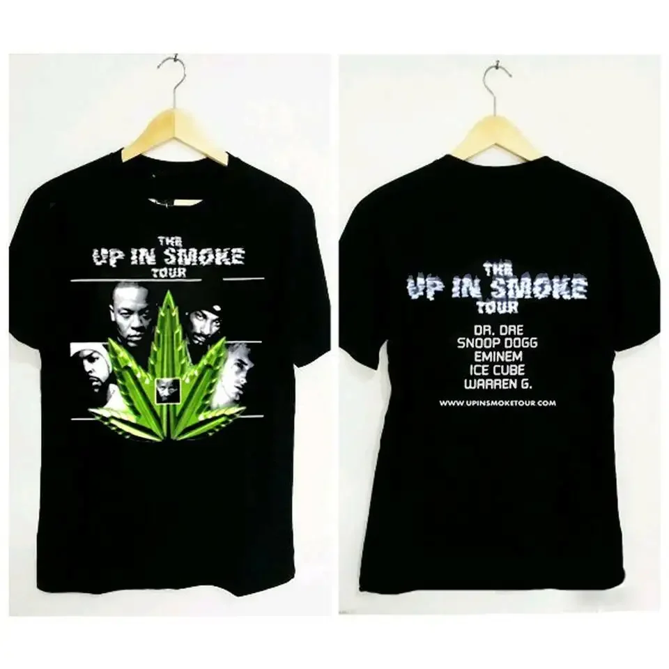 Rare Smoke Up In Tour Shirt And Ticket Dr Dre Eminem Ice Cube Warren Size S-3Xl T Shirt Summer Famous Clothing