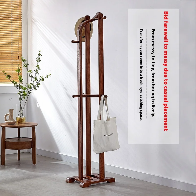 Bedroom home hair care with solid wood hanger floor hanger, for clothing with lace design hat rack
