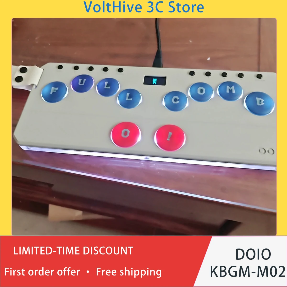 DOIO KBGM‑M02 Pro Low Profile Compact Keypad CNC Aluminum Programmable Hot‑Swap Lightweight Macro Wired for Gaming Setup Present