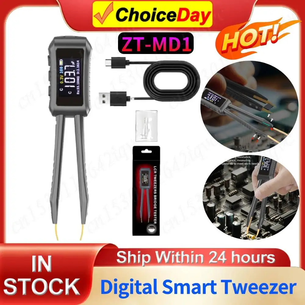 

ZT-MD1 Digital Tweezers LCR Meter Tweezer LCR SMD ESR Mini Tester Resistance Capacitance Inductance Tester Measurement Tools
