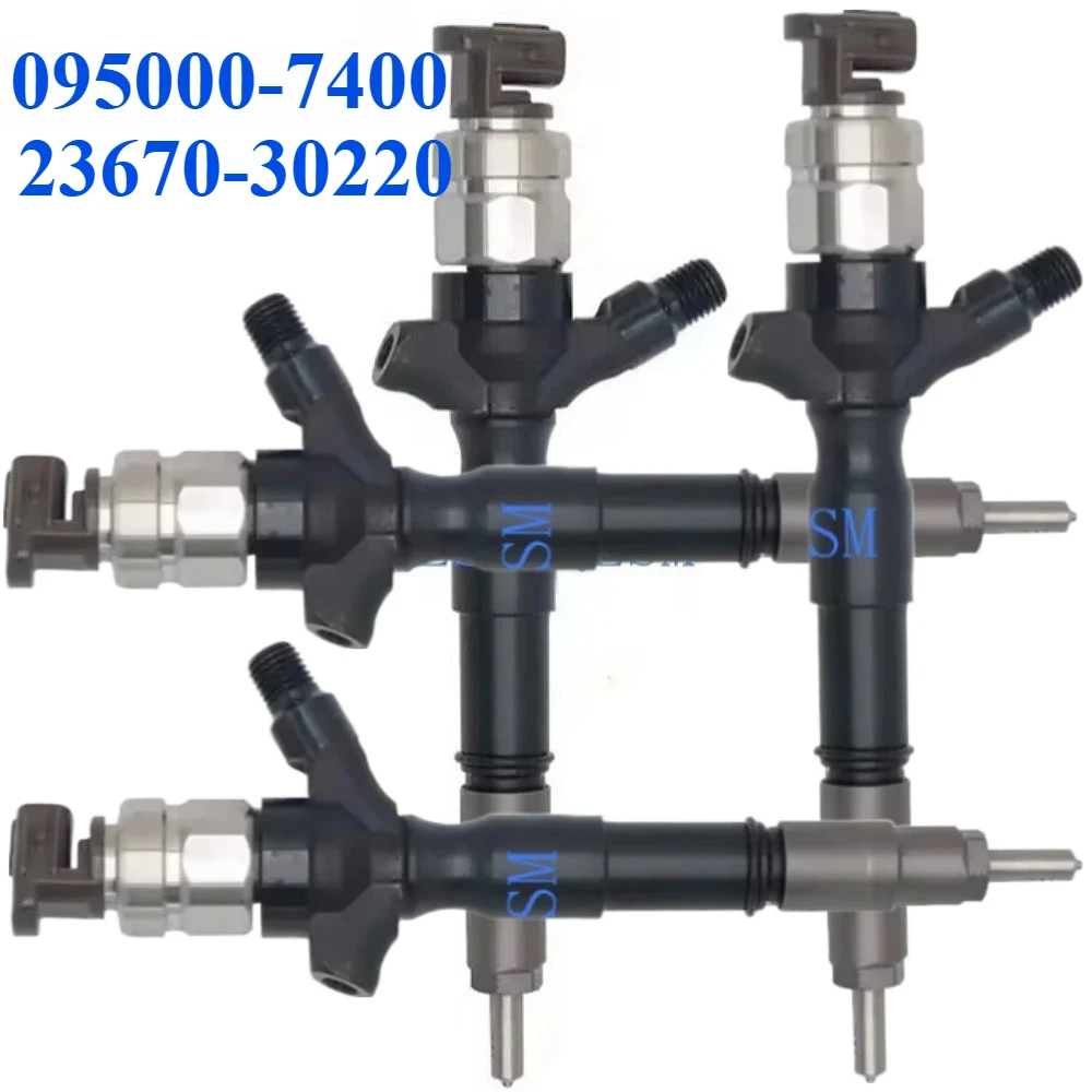 

4PCS 095000-7400 Diesel Injector For Toyota Hilux Hiace Land Cruiser 3.0L 1KD-FTV 23670-30220 0950007400 Fuel Spray Nozzle Set