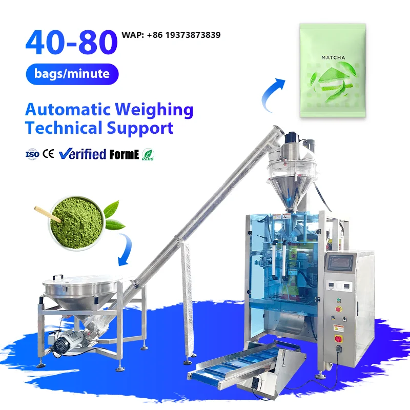 High Output Automatic Vertical Packaging Machines Matcha Powder Packaging Machine Roll Film Filling and Packaging Machine