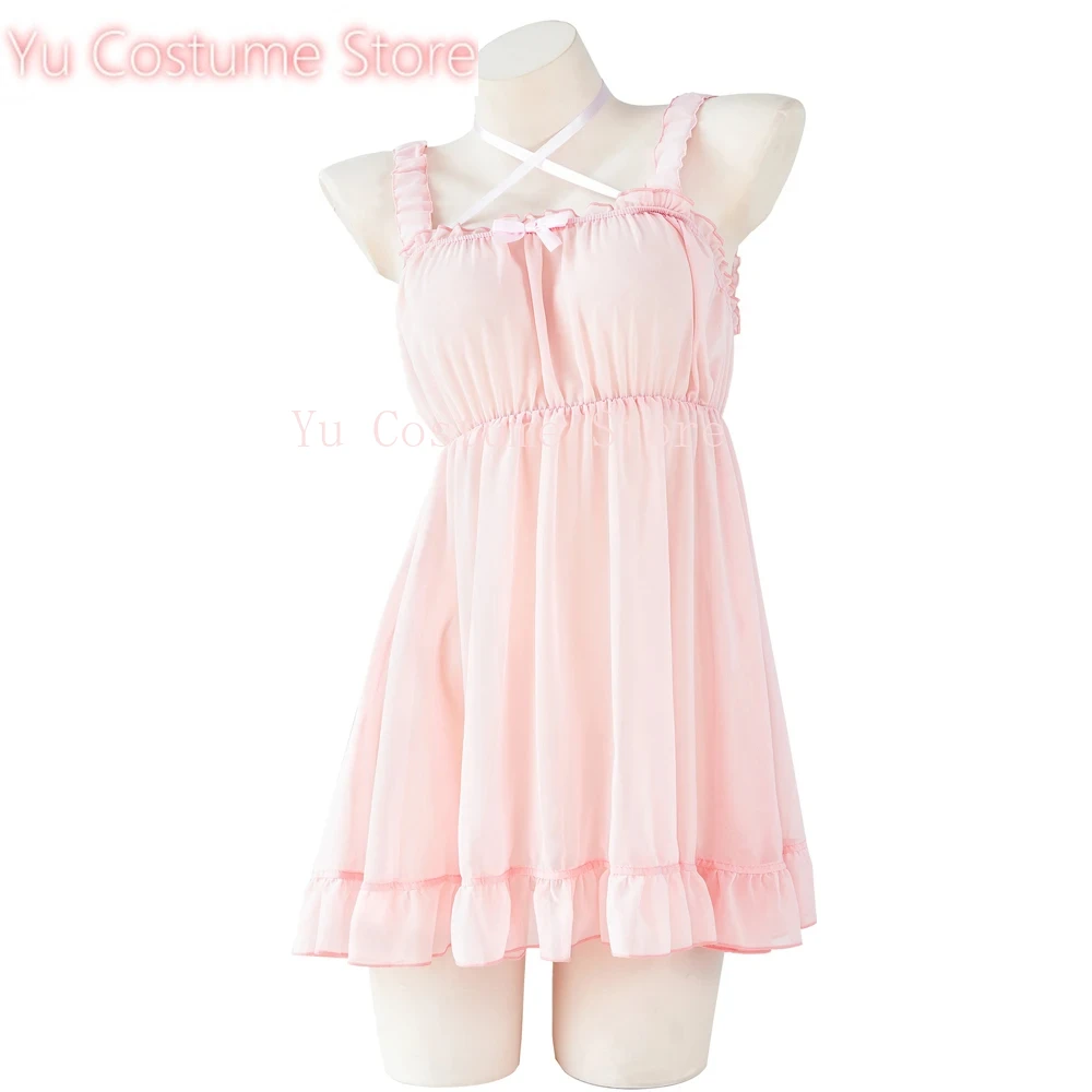 

Yu Costume Anime Lolita Girl Kawaii Cute Chiffon Dress Unifrom Women Pink Pure Nightdress Pajamas Outfits Costumes Cosplay