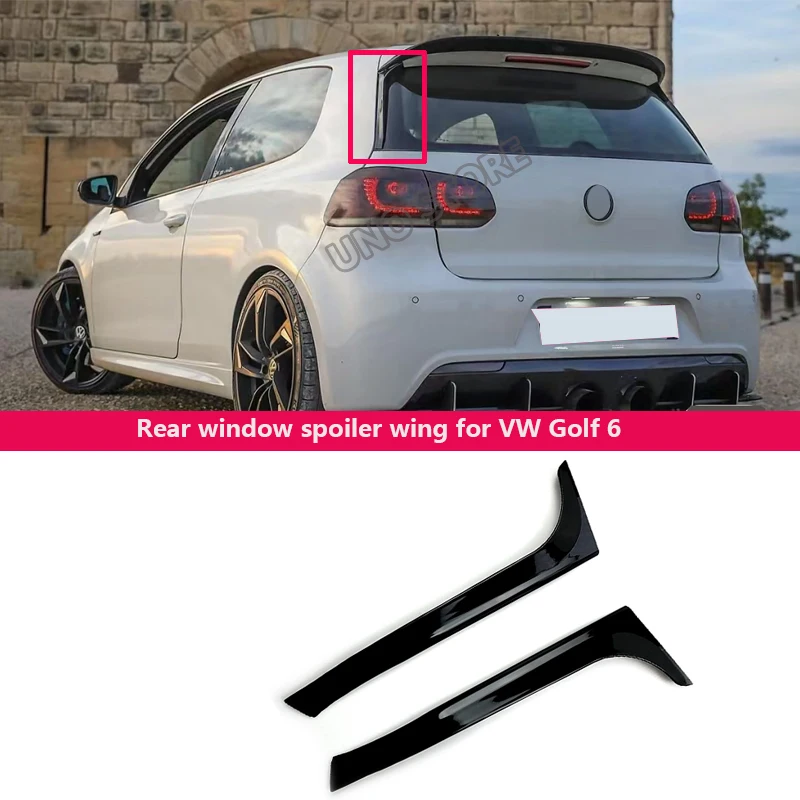 

2 pcs carbon look Car Rear Windows Side Spoiler Wing Diffuser Trim for VW Golf 6 MK6