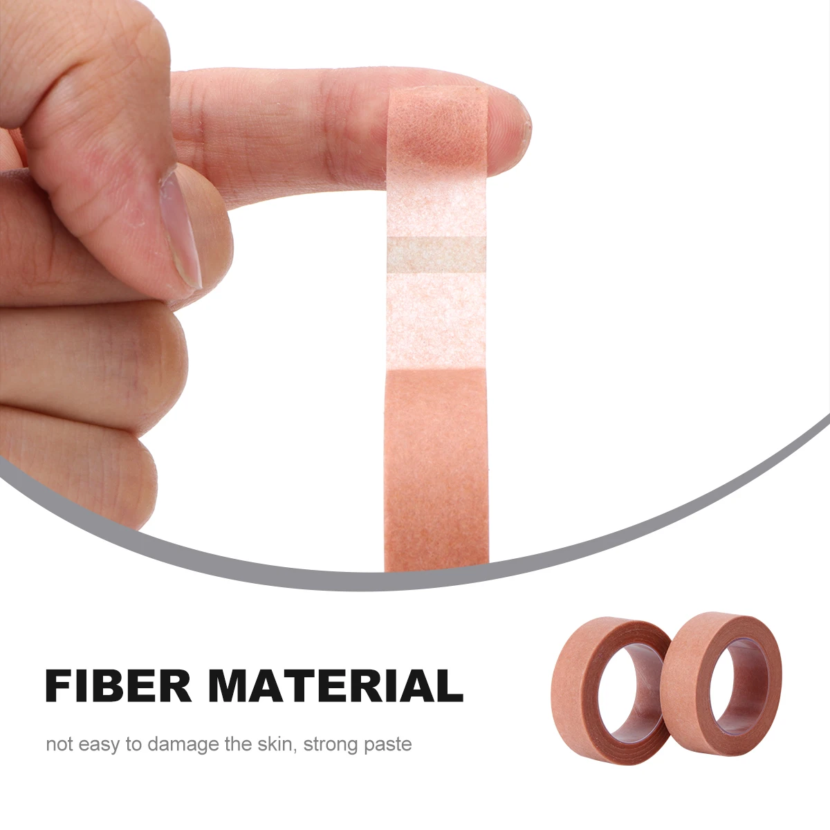 2 ชิ้นขนตาแยกผ้าเทปไฟเบอร์เทปสีน้ําตาลขนตาเครื่องมือปลูกเครื่องมือแต่งหน้ากาวแยกเปลือกตาเส้นใยสูง